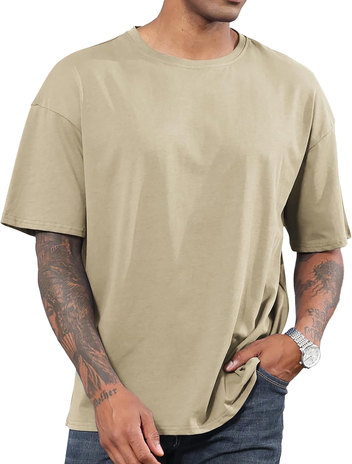 Men's Fashion Oversized Tshirts Workout Short T-Shirt Dry Fit Lightweight Crewneck Tee Tops - Image 2
