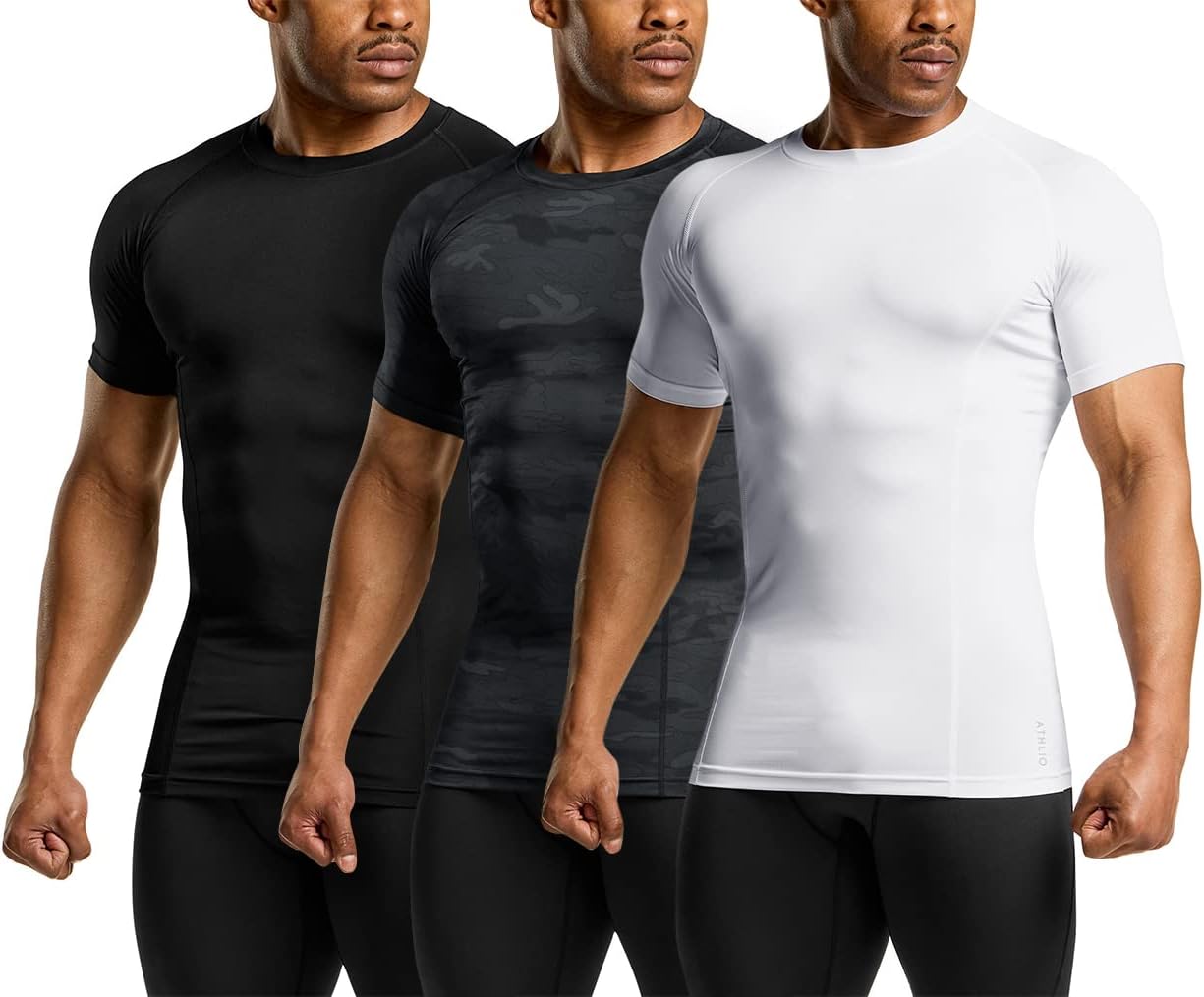 Men's Cool Dry Short Compression Shirts, Sports Baselayer T-Shirts Tops, Athletic Workout Shirt - Image 2