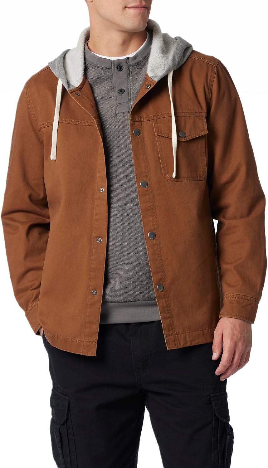 Men's Twill Workwear Hooded Jacket