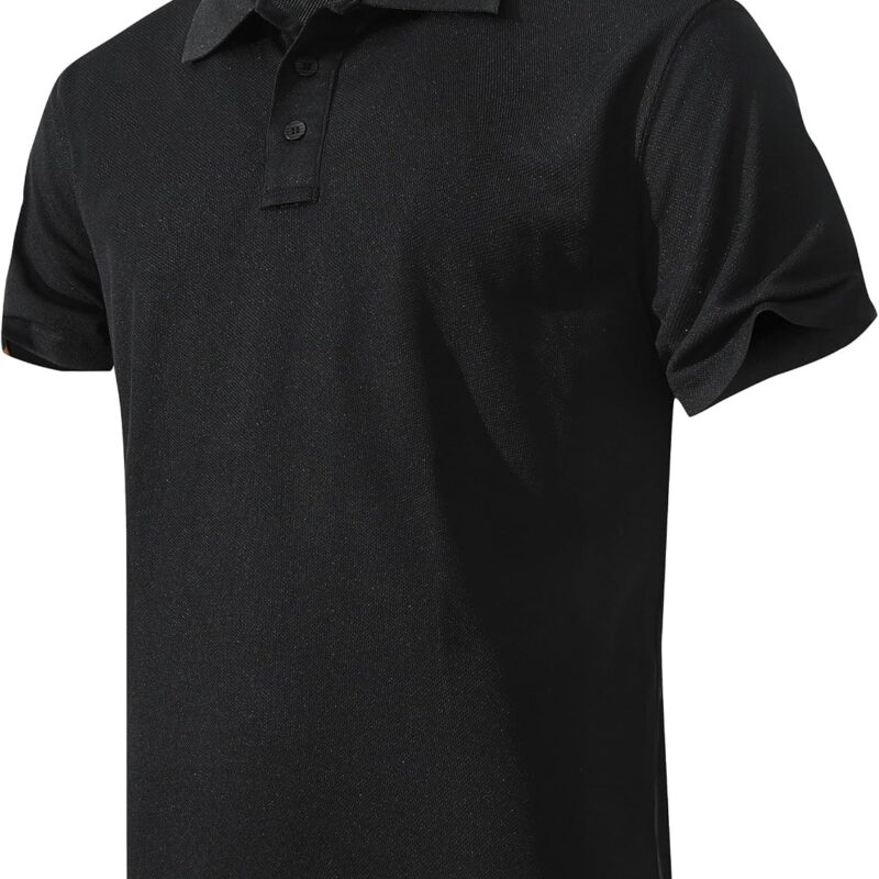 Men's Quick-Dry  Shirts Short Sleeve Performance for Golf Tennis Daily Casual Collared T-Shirt