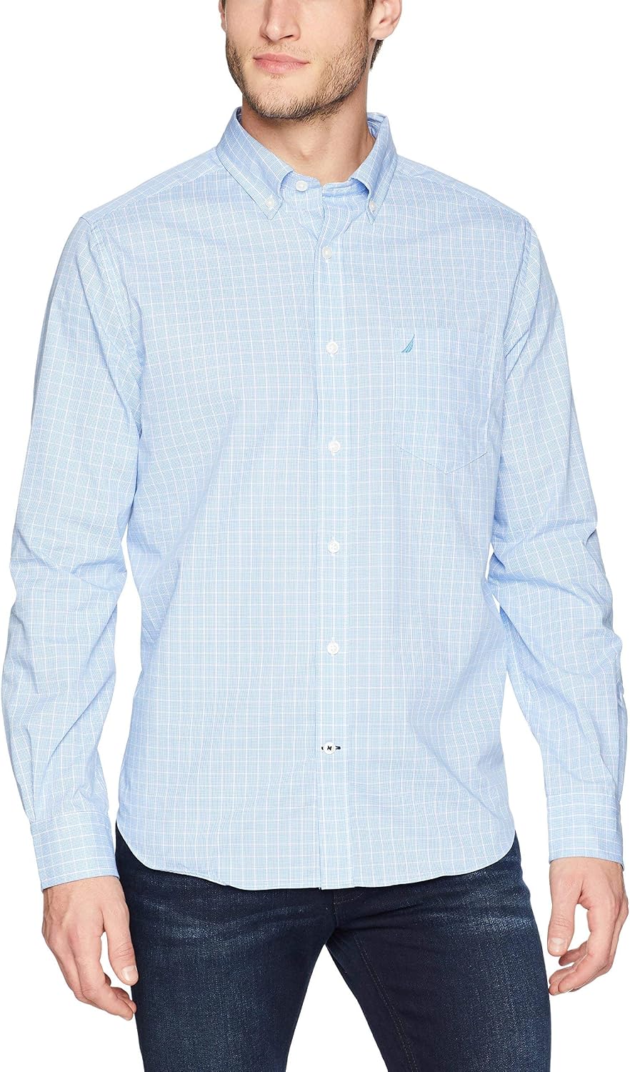 Men's Wrinkle Resistant Long Sleeve Button Front Shirt