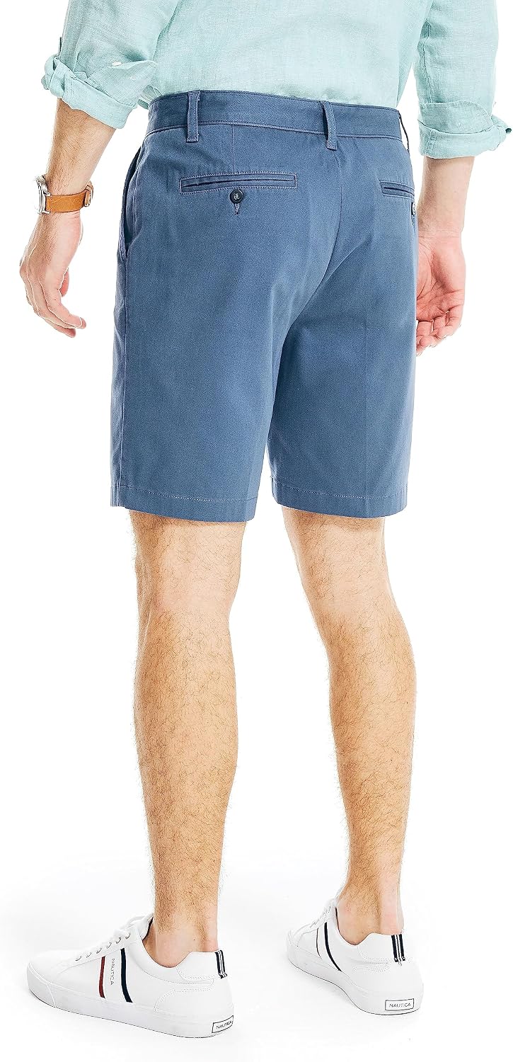 Men's Classic Fit Flat Front Stretch Solid Chino 8.5" Deck Shorts - Image 2